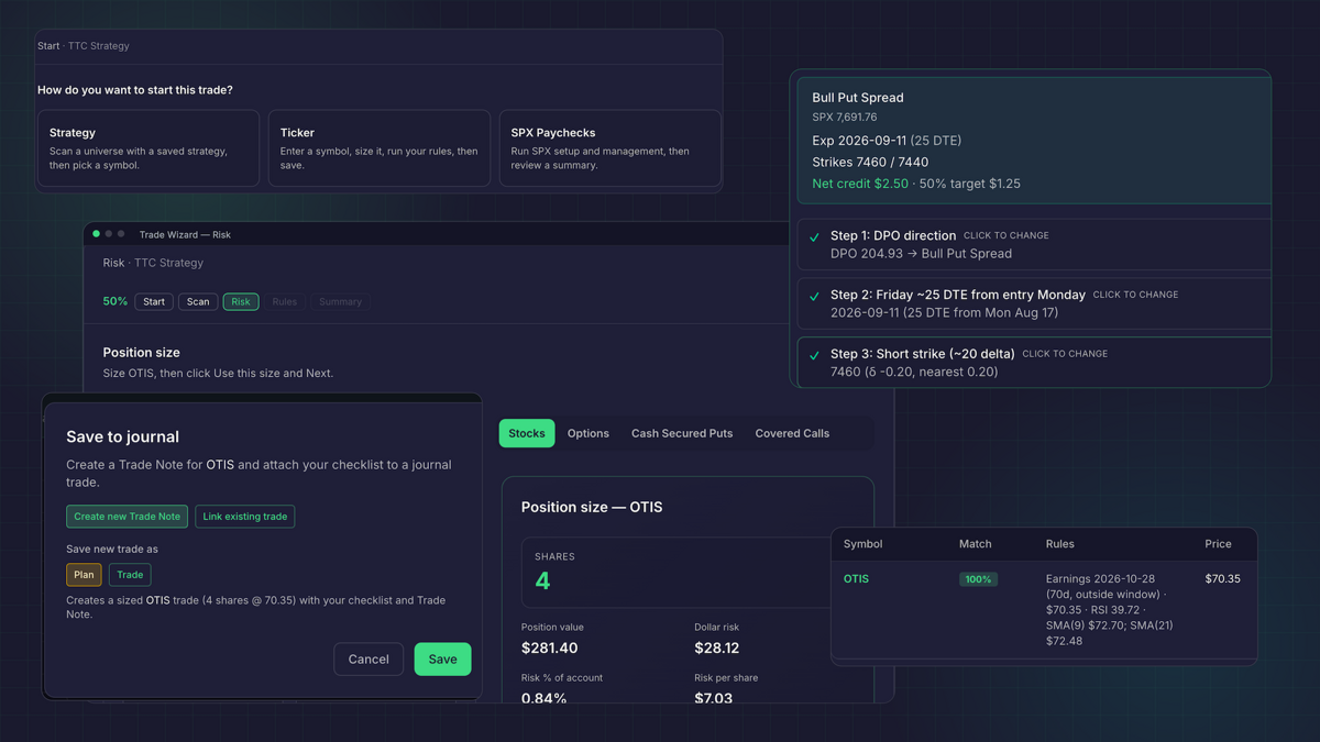Trade Wizard path cards and guided trade steps